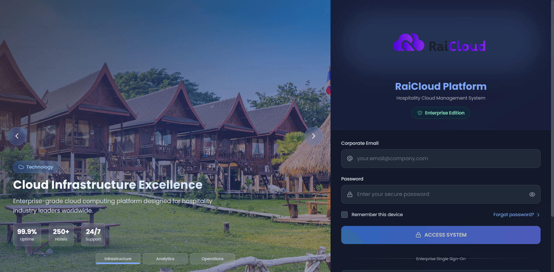 RaiCloud Hotel Login